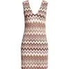 Missoni Zigzag Minidress In Red/black/white Multi