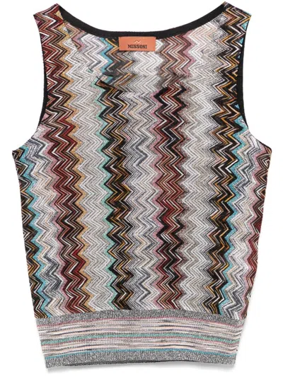 MISSONI ZIGZAG-MOTIF LAMÉ TOP