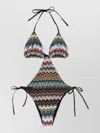 Missoni Zigzag Motif Trikini Halter Neck Cutout In Multi