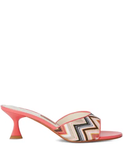 Missoni Zigzag Mules In Red