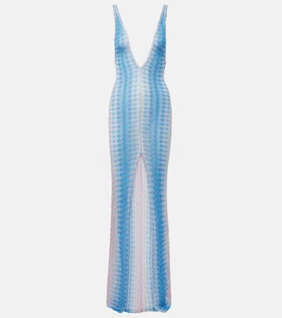 Missoni Maxikleid Aus Strick In Blue