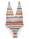 Missoni One Piece Swimsuit Zigzag Pattern Straps In Multi