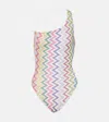 Missoni Zigzag One-shoulder Lamé Swimsuit