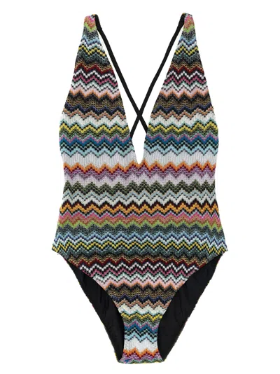 Missoni Zigzag One-piece Swimsuit In Multi