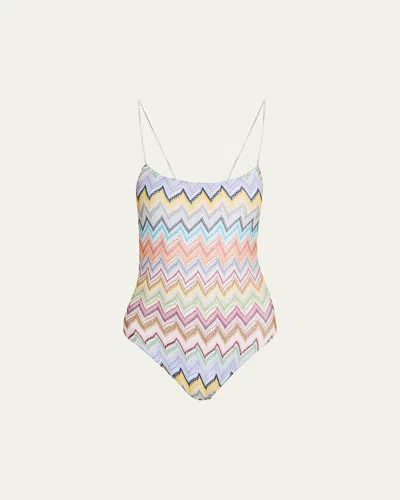 Missoni Zigzag One-piece Swimsuit In Multicolor