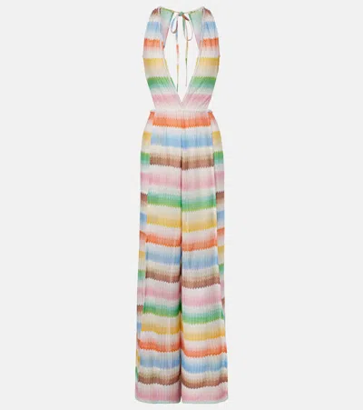 Missoni Zigzag Open-back Lamé Jumpsuit In Multi