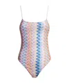 Missoni Shaded Chevron Plunge One-piece Swimsuit In Pink
