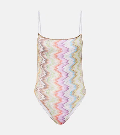 Missoni Zigzag Open-back Swimsuit In Multi