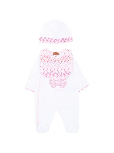 Missoni Zigzag-patern Babygrow Set In White
