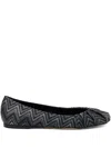 Missoni Zigzag-pattern Ballerinas In Grey
