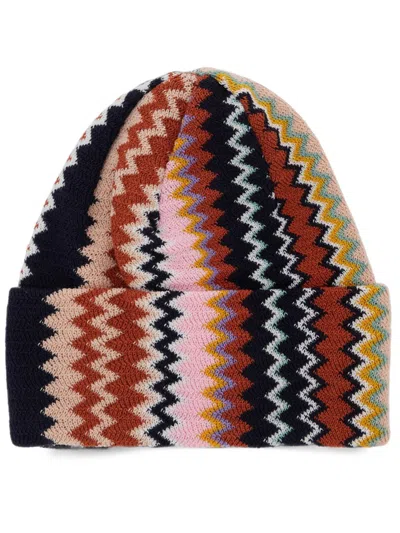 Missoni Zig-zag Pattern Beanie In Multi
