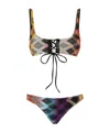 Missoni Lace-up Metallic Knit Two-piece Swimsuit In Multi