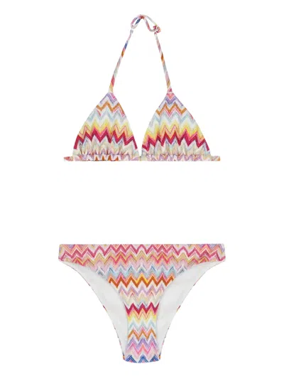 Missoni Kids' Zigzag-pattern Bikini In Multi