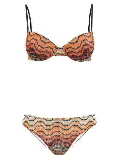 Missoni Zigzag Pattern Bikini In Multicolor