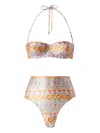 Missoni Zigzag-pattern Bikini In Neutrals