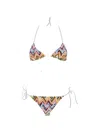 Missoni Multicolor Bikini With Adjustable Tie Closure And All-over Zigzag Motif In Viscose Blend Woman In Multi