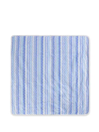 Missoni Zigzag-pattern Blanket In Blue