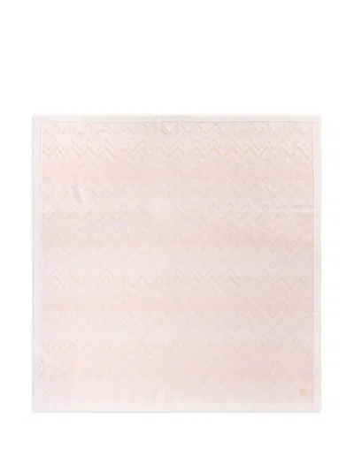 Missoni Zigzag-pattern Blanket In Pink