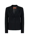 Missoni Single-breasted Tone-on-tone Zigzag Cotton And Viscose Blazer In Black