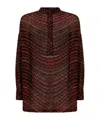 Missoni Blouse With Mandarin Collar And Zigzag Pattern In Brown