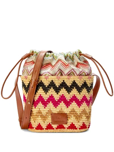 Missoni Zigzag-pattern Bucket Bag In Neutral