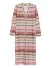 Missoni Womens Multicolor Chevron Metallic-knit Long Cardigan In Multi