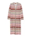 Missoni Womens Multicolor Chevron Metallic-knit Long Cardigan In Pink