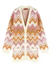 Missoni Zigzag-pattern Cardigan In Brown