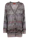Missoni Sequin-chevron Cardigan In Gray
