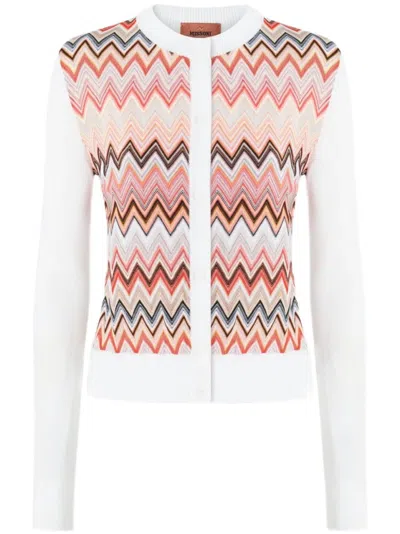 MISSONI ZIGZAG PATTERN CARDIGAN WITH ROUND NECKLINE
