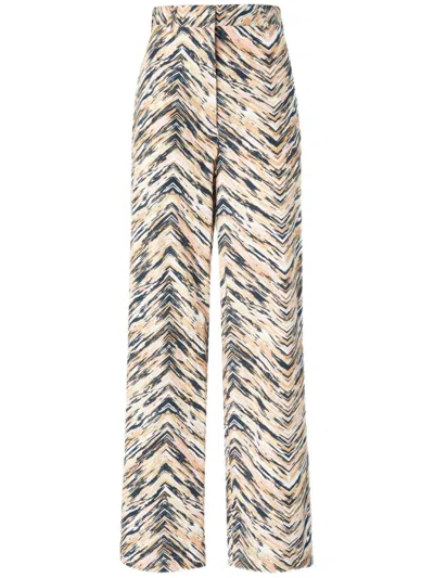 Missoni Zigzag-pattern Cotton Palazzo Pants In Neutrals