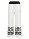 Missoni Zigzag-pattern Cotton Trousers In White