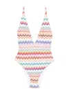 Missoni Zigzag-pattern Cross-back Swimsuit In Multi