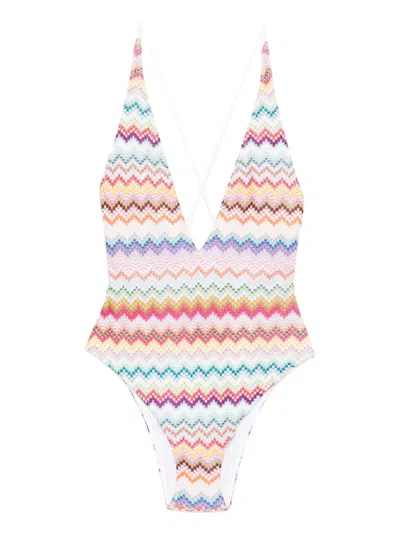 MISSONI ZIGZAG-PATTERN CROSS-BACK SWIMSUIT