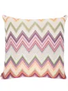 Missoni Multicolour Agadir Zigzag-pattern Cushion In Nude