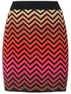 Missoni High-waisted Cotton Blend Mini Skirt With Embroidery In Orange