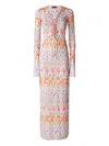 Missoni Fitted Long Cover-up In Printed Tulle