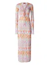 Missoni Fitted Long Cover-up In Printed Tulle