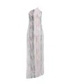 Missoni Long Dress With Asymmetric Neckline And Zigzag Pattern In Multi