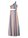 Missoni Long One-shoulder Cover-up With Cut-out Detail In Blue