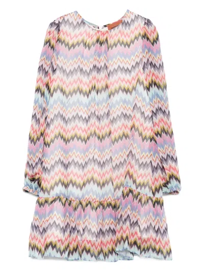 Missoni Kids' Zigzag-pattern Dress In Multi