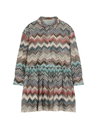Missoni Kids' Zigzag-pattern Dress In Multi