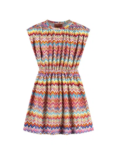 Missoni Kids' Zigzag-pattern Dress In Multi