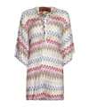 Missoni Multicolored Crochet V-neck Cover-up In Pink