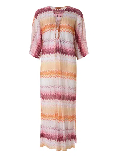 Missoni Zigzag-pattern Dress In Pink