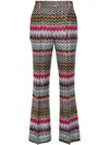 Missoni Crop Trousers In Cotton And Viscose Zig Zag Pattern Pink In Multi