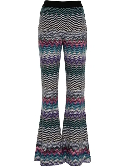Missoni Zigzag Woven Wool Flared Trousers In Multi