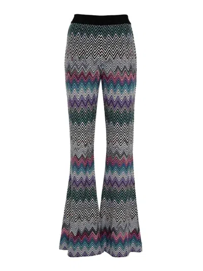 Missoni Crochet-knit Wool Flared Pants In Bunt
