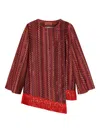 Missoni Zigzag-pattern Fringed Blouse In Brown