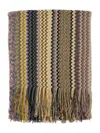 Missoni Zigzag-pattern Fringed Scarf In Brown